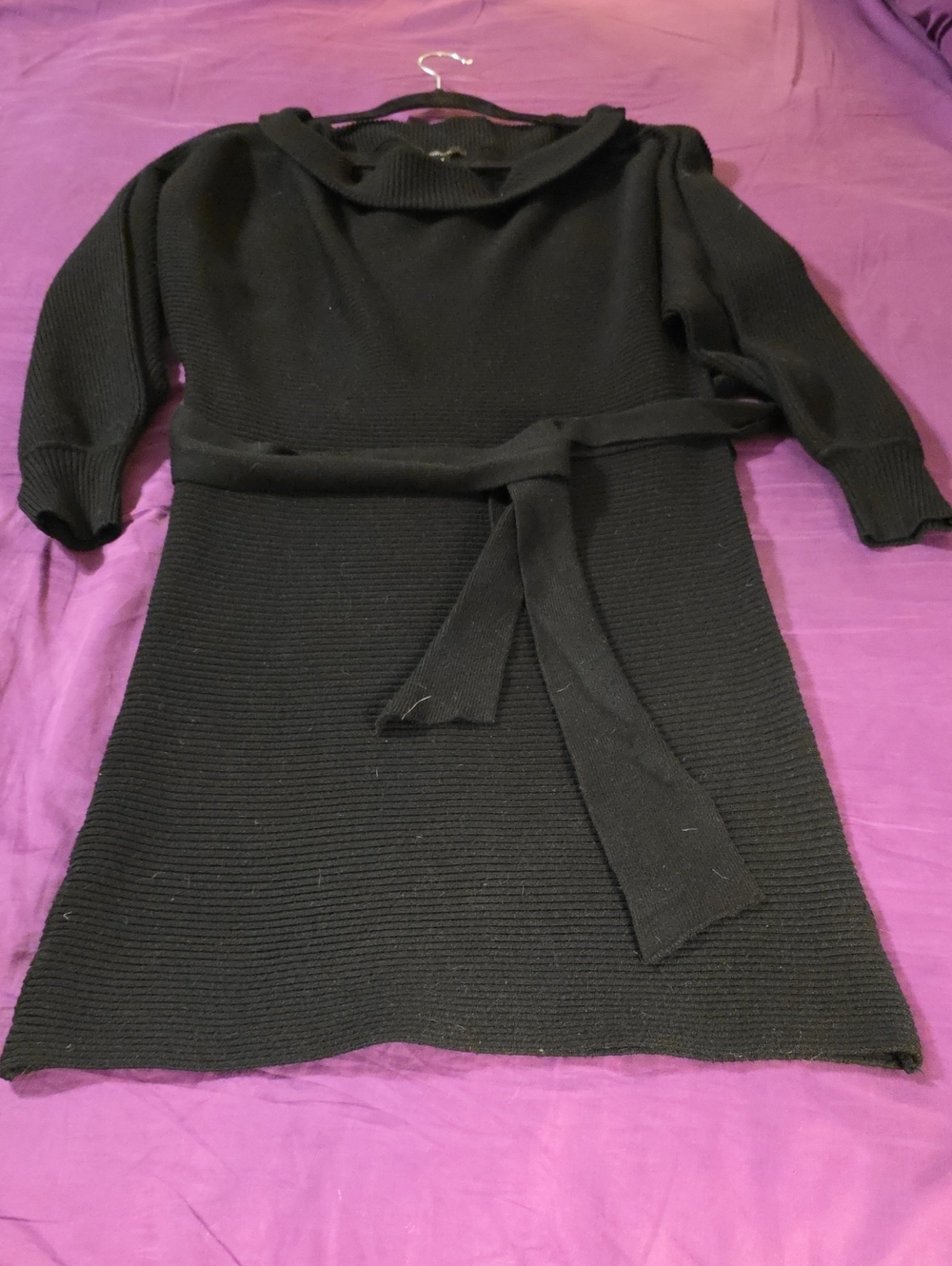 Forever 21 Black Knit Belted Kids Dress